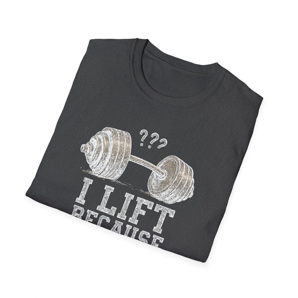I Lift Because I Can’t Count That High – Heavy Barbell Edition T-Shirt