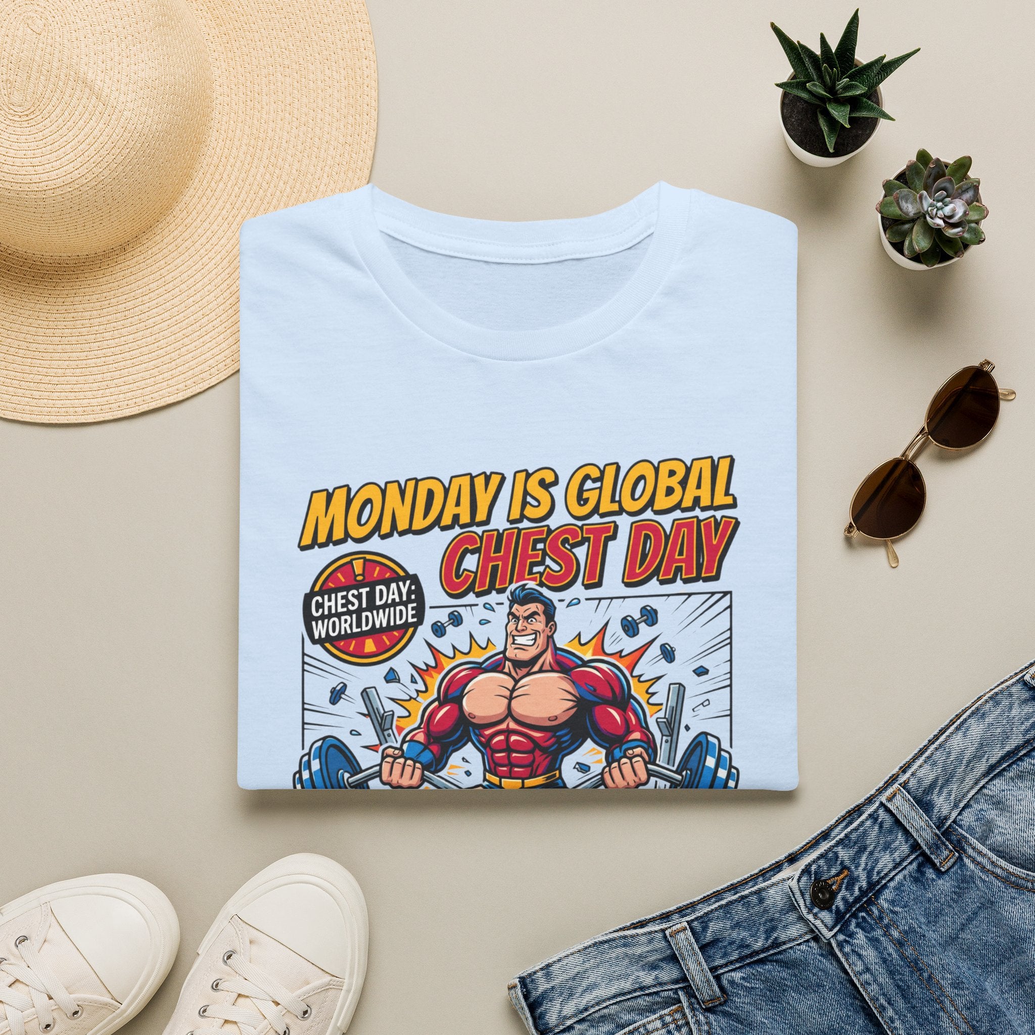 Monday is Global chest day - Comic T-Shirt