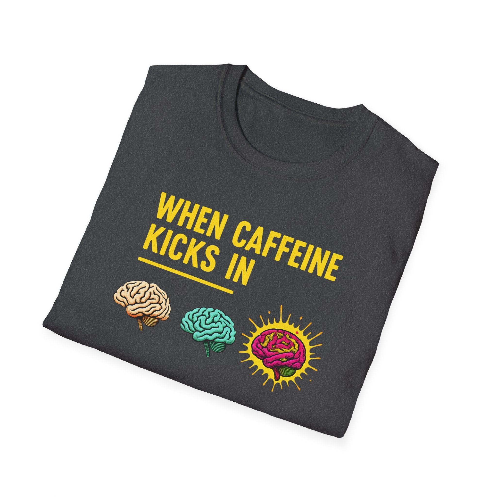 When Caffeine Kicks In – Comic Pop Brain Burst T-Shirt