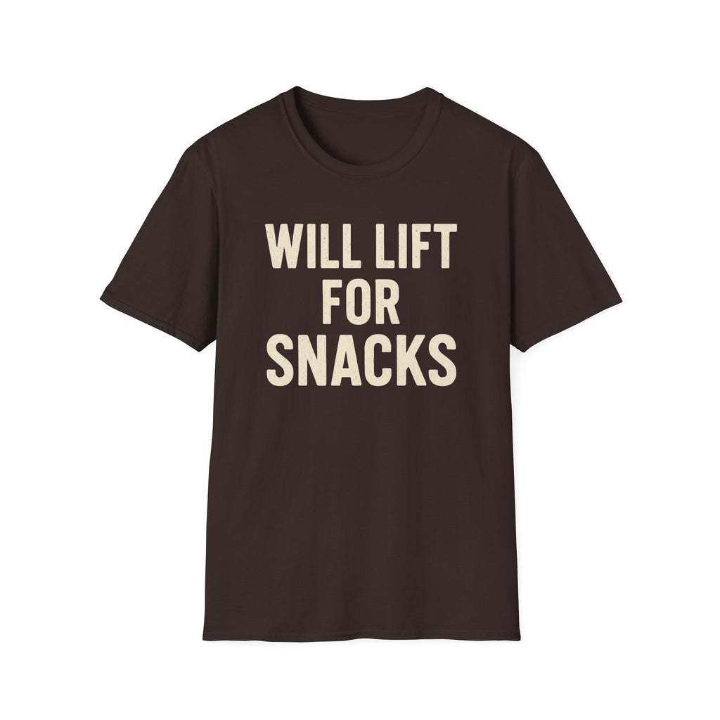 Will Lift for Snacks – Distressed Gym Humor Tshirt