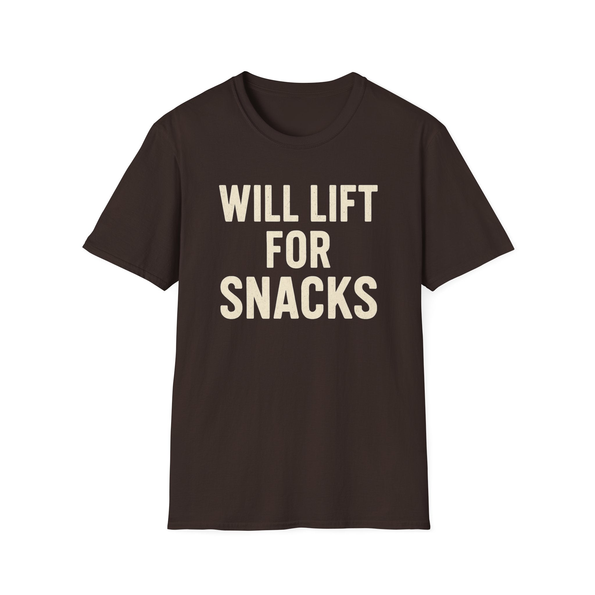 Will Lift for Snacks – Distressed Gym Humor Tshirt