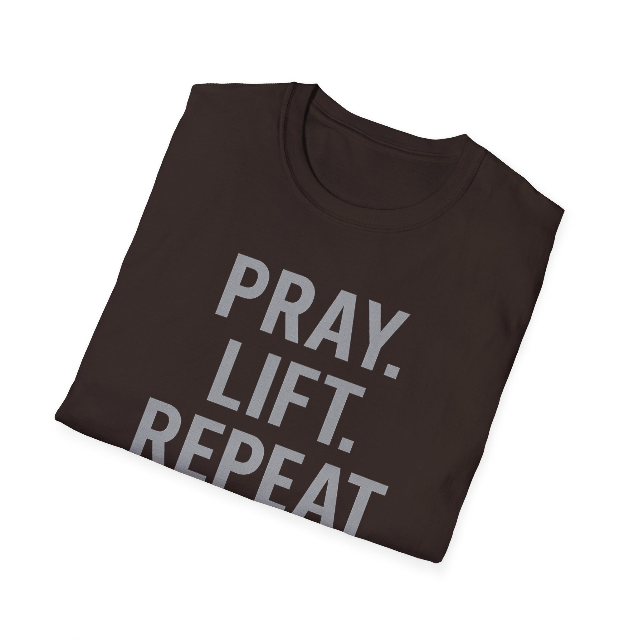 Pray. Lift. Repeat. – Faith and Focus Gym Tshirt