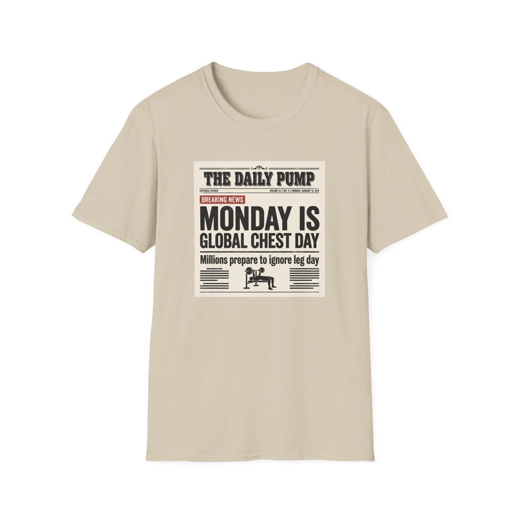 Monday is Global chest day - News style T-Shirt