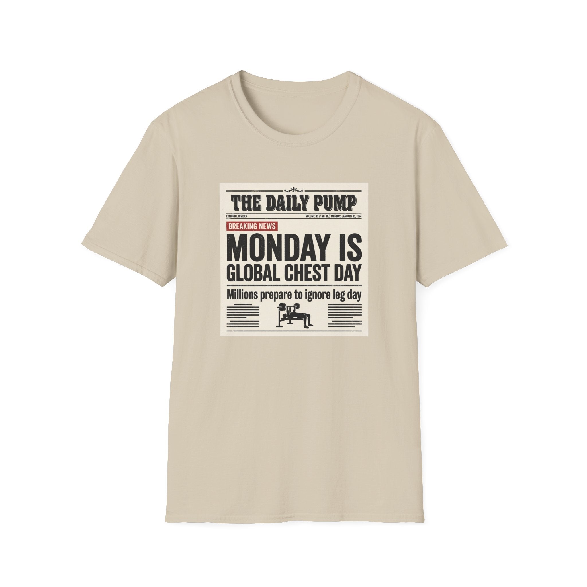 Monday is Global chest day - News style T-Shirt