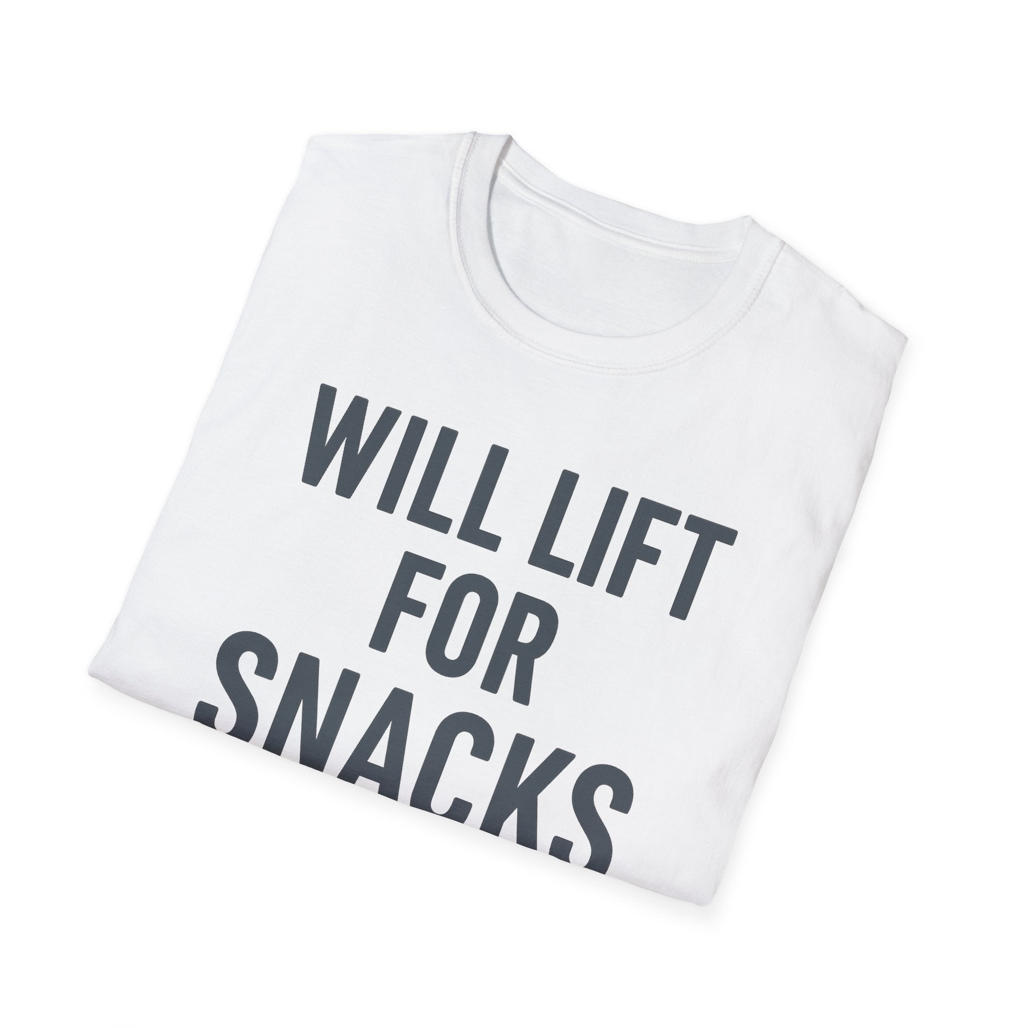 Will Lift for Snacks – Distressed Gym Humor Tshirt