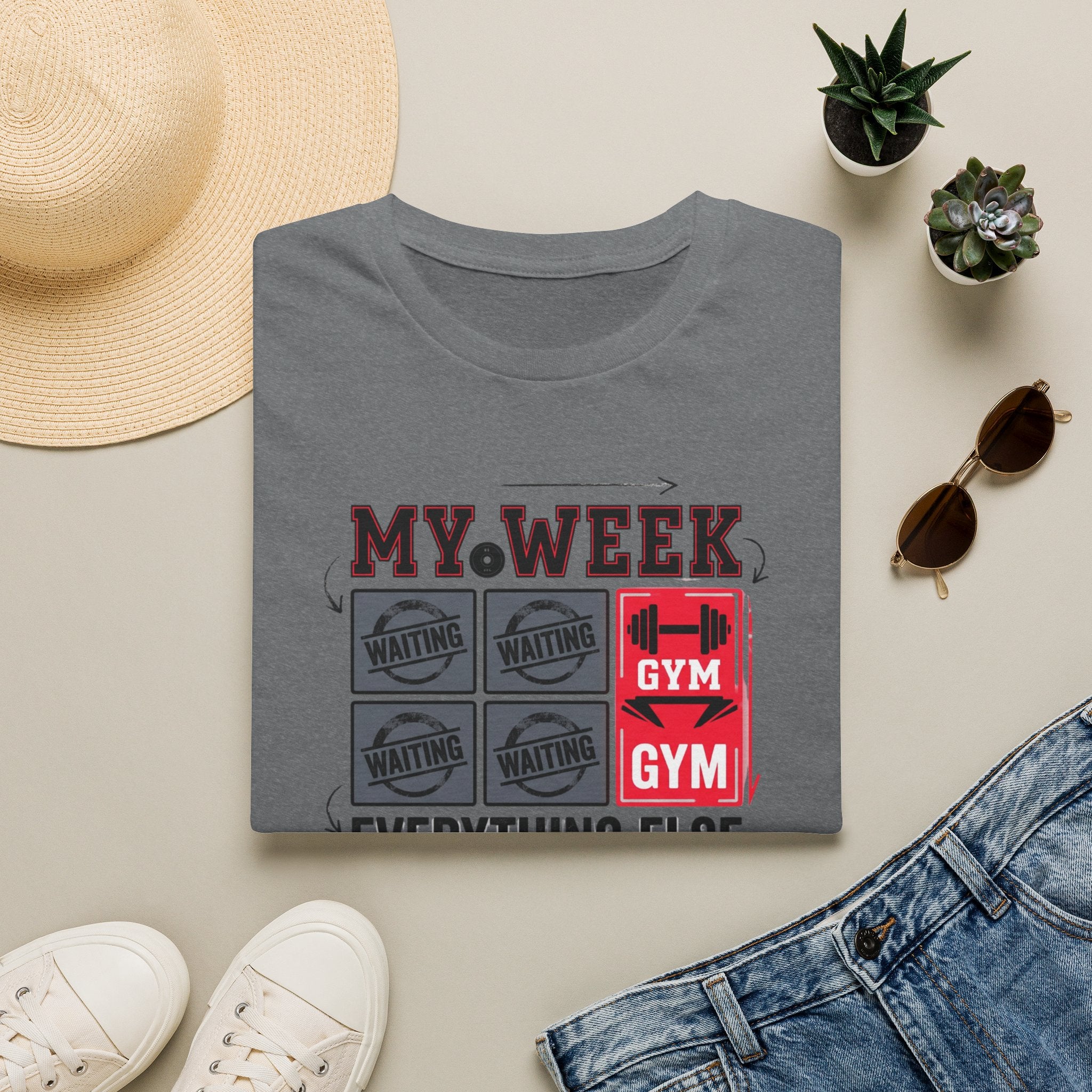 Waiting for gym - Week schedule T-Shirt