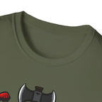 Flexecutioner – Muscular Axe Warrior Emblem T-Shirt
