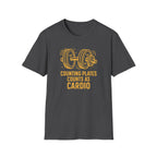 Counting Plates Counts as Cardio – Barbell Humor T-Shirt
