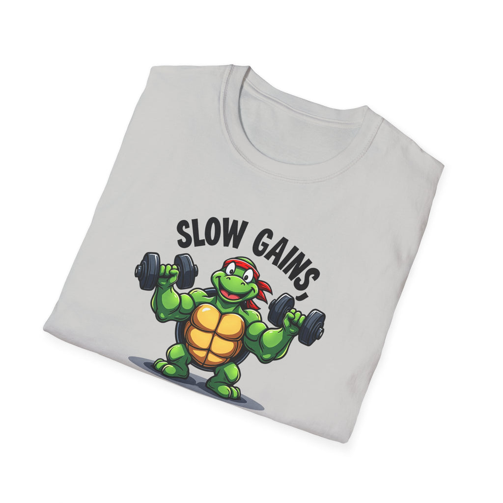 Slow Gains, Big Results – Turtle Power Edition T-Shirt
