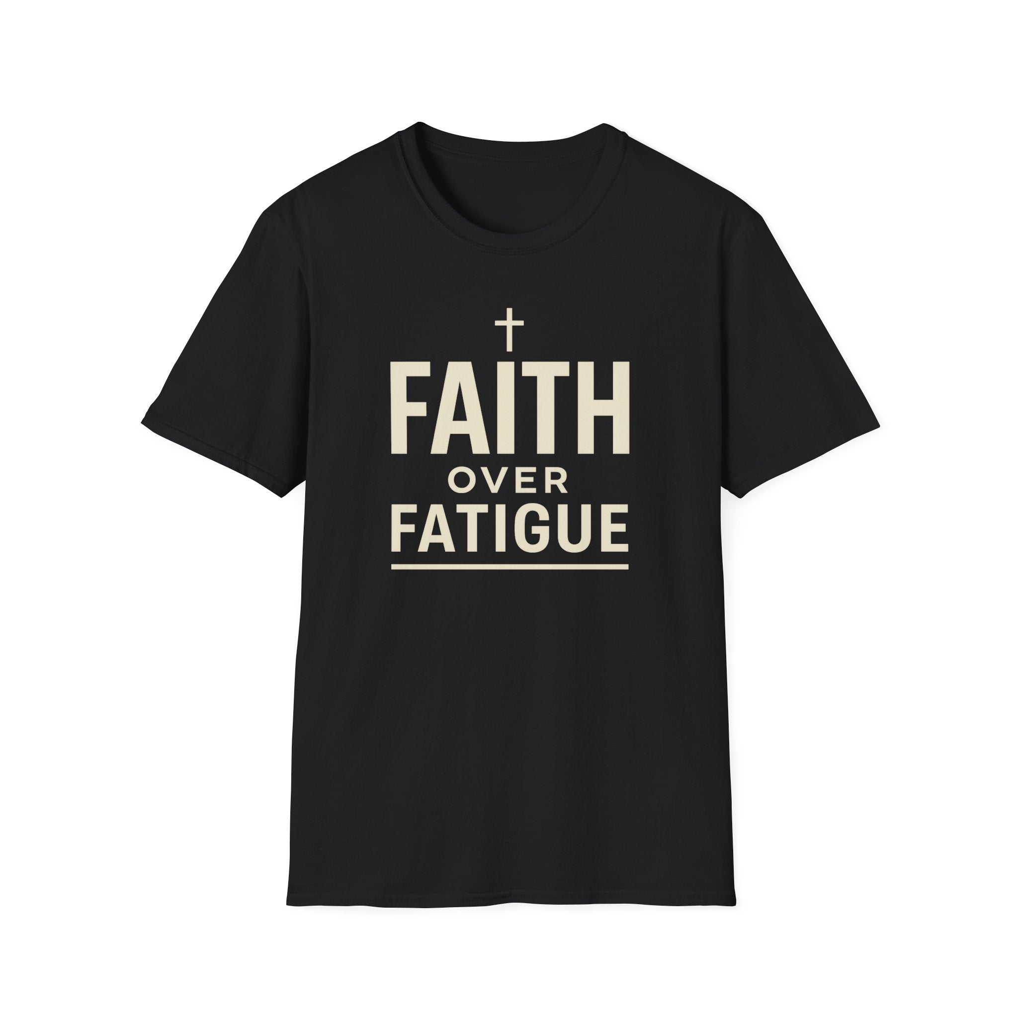 Faith Over Fatigue – Cross & Endurance Bold Tshirt