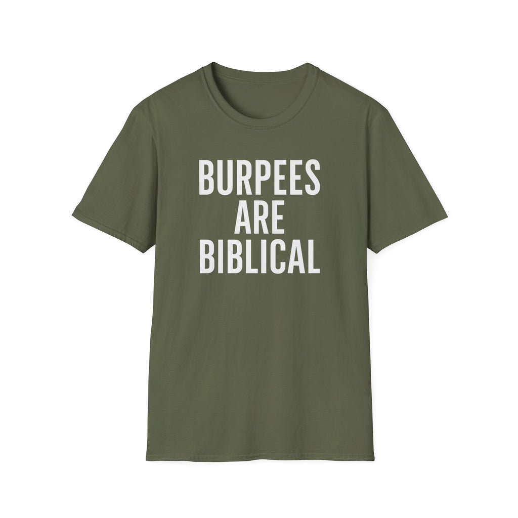 Burpees Are Biblical – Stone-Gray Statement Tshirt