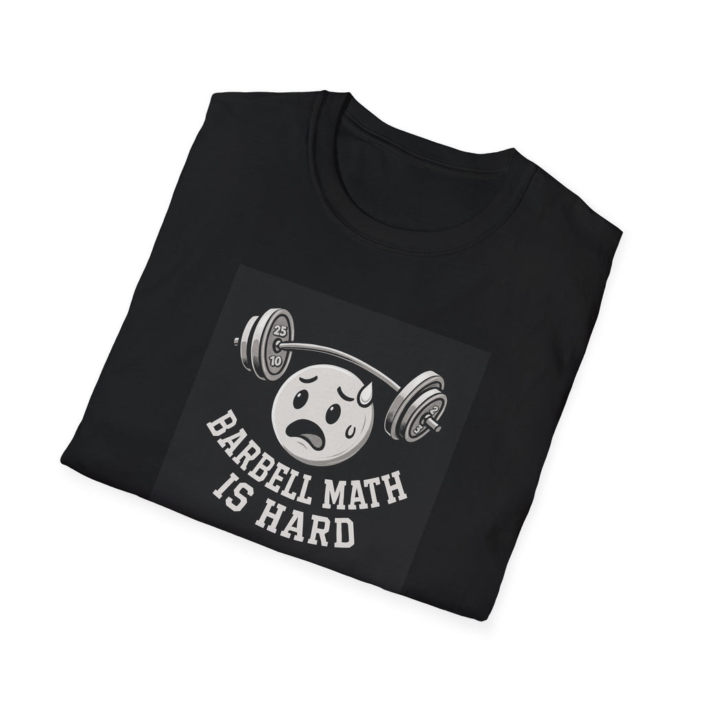 Barbell Math Is Hard – Confused Emoji Gym Tee T-Shirt