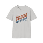 Deadlifts & Discipline – Dynamic Duo-Tone Banner T-Shirt