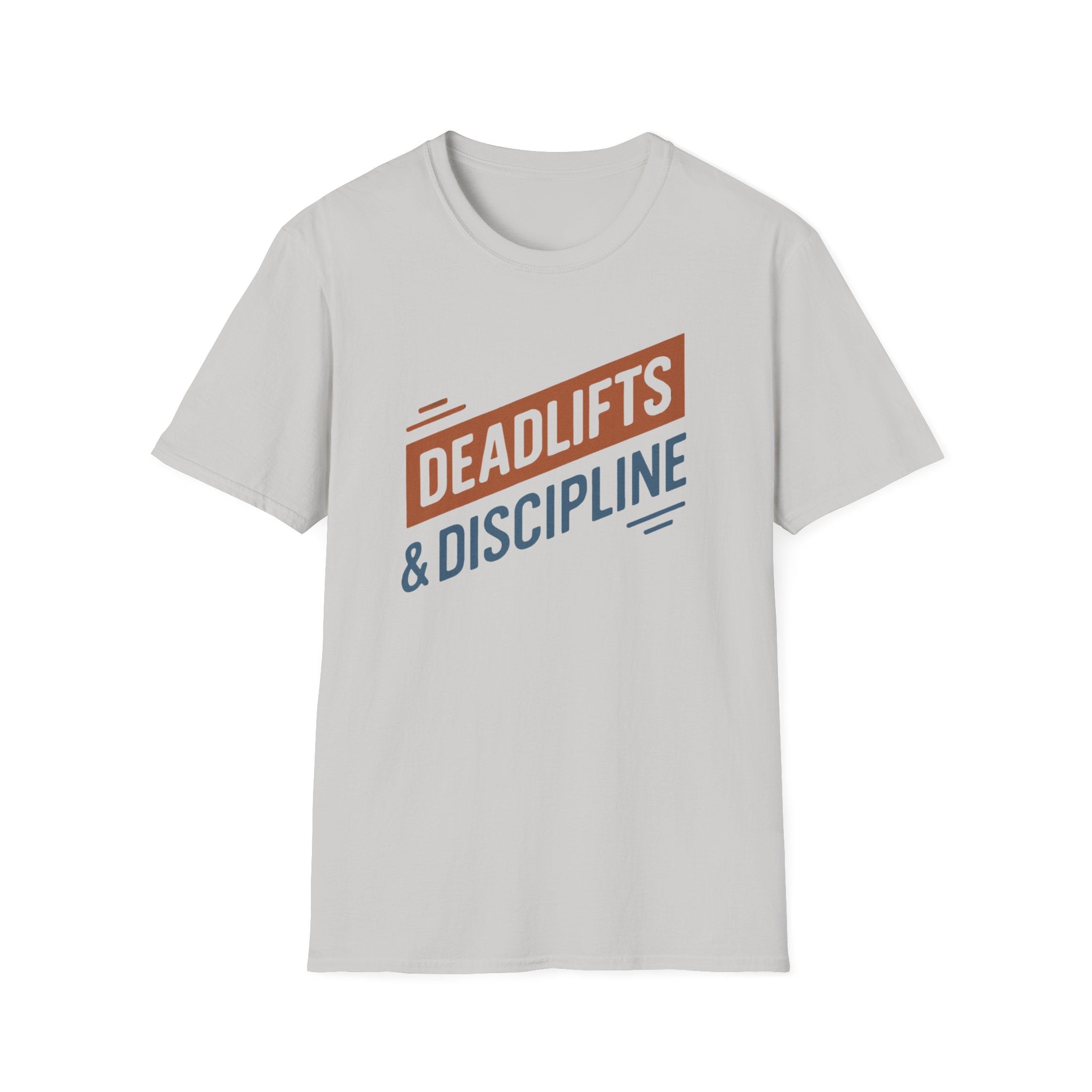 Deadlifts & Discipline – Dynamic Duo-Tone Banner T-Shirt