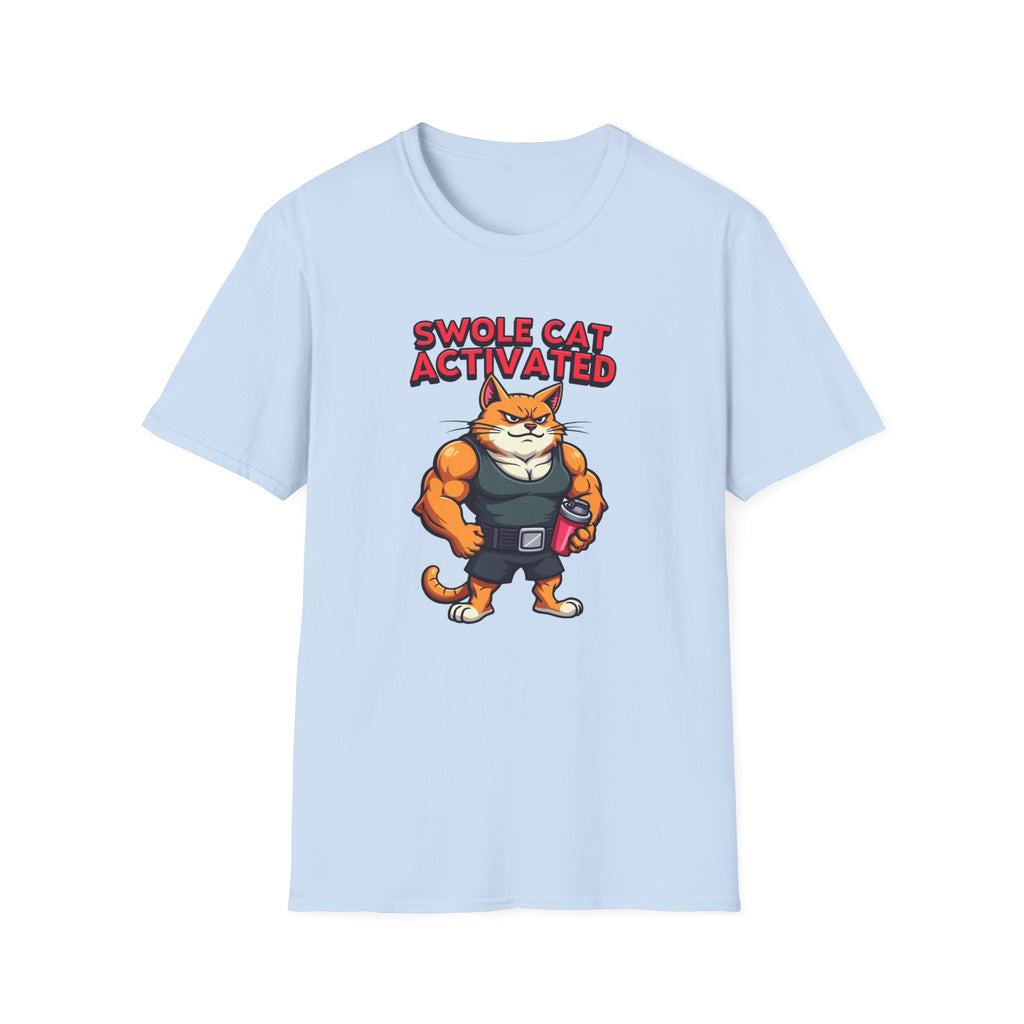 Swole Cat Activated – Pre-Workout Pouncer Edition T-Shirt
