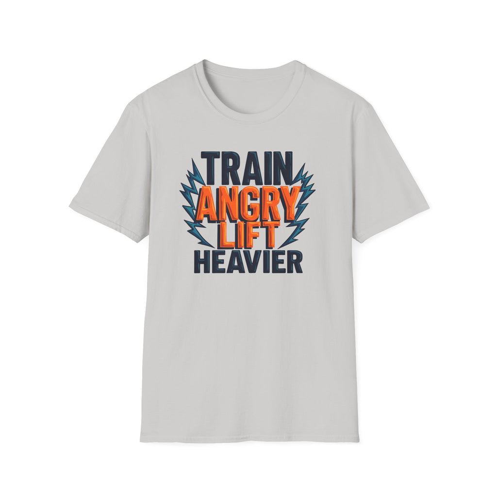 Train Angry, Lift Heavier typo T-Shirt