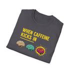 When Caffeine Kicks In – Comic Pop Brain Burst T-Shirt
