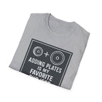 Adding Plates Is My Favorite Subject – Minimal Chalkboard Stylen Tshirt