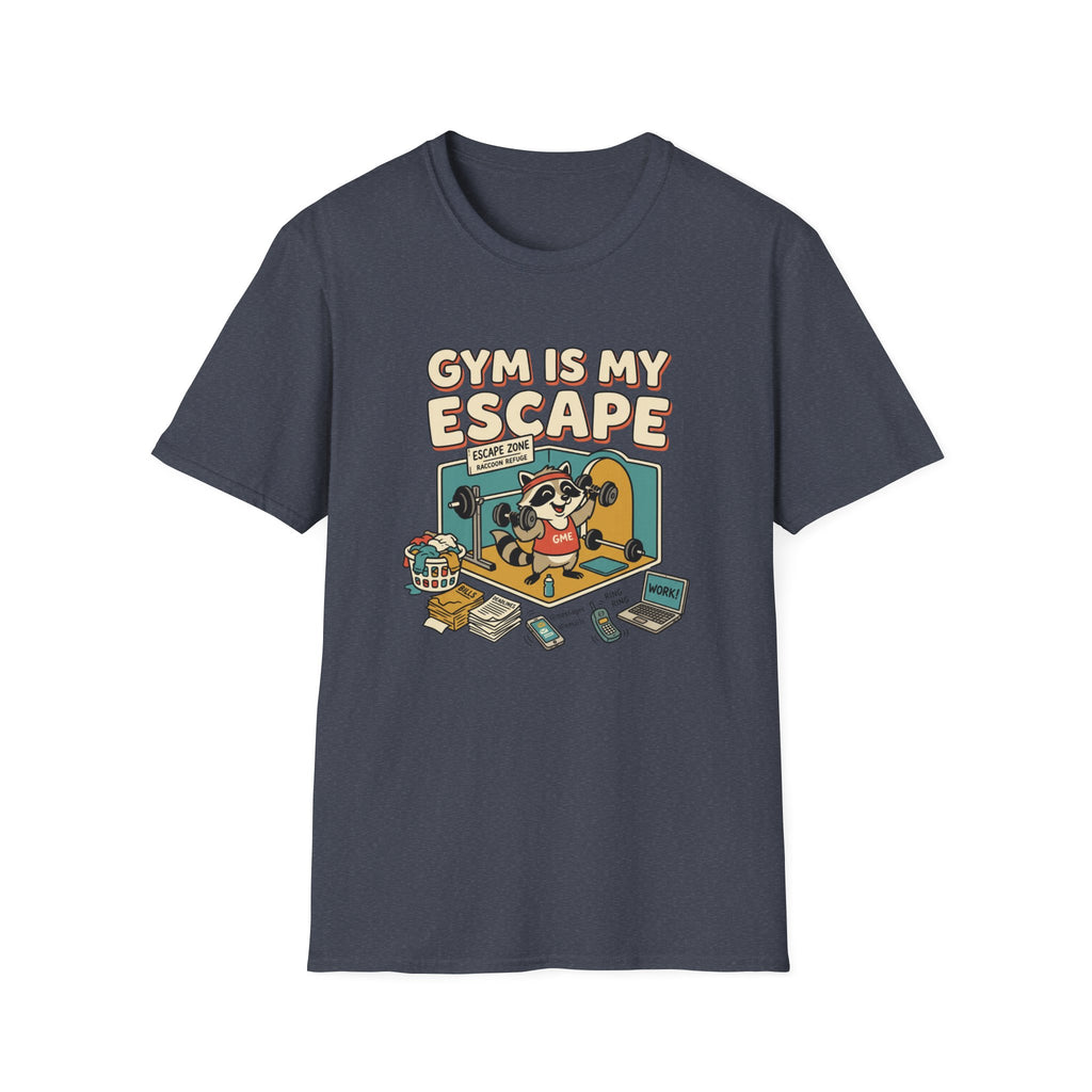 Gym is my escape - Racoon humorous T-Shirt