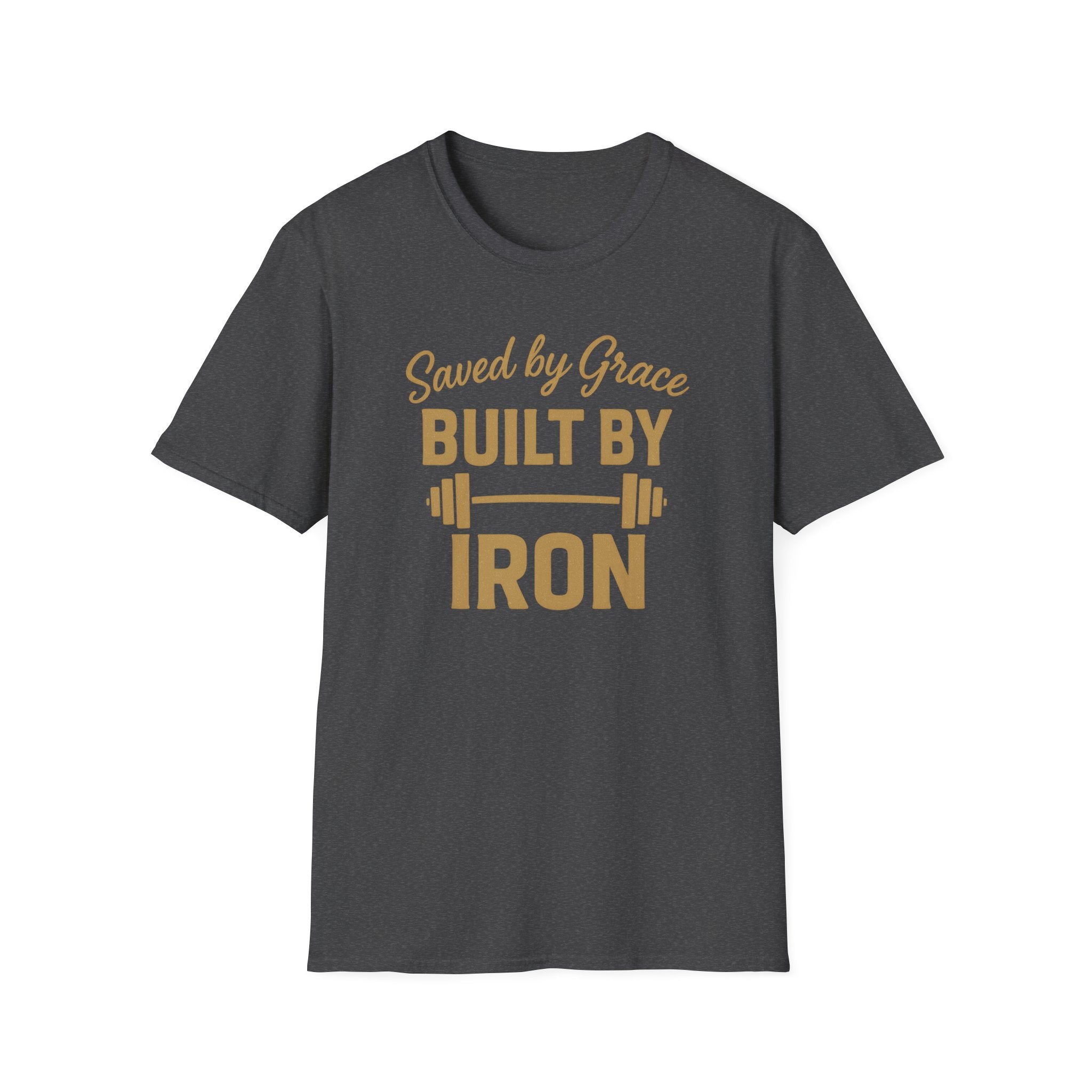 Saved by Grace, Built by Iron – Faith Meets Strength Tshirt