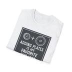 Adding Plates Is My Favorite Subject – Minimal Chalkboard Stylen Tshirt