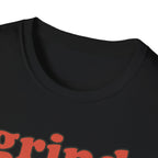 Grind Hard, Rest Proud – Vintage Bubble Quote T-Shirt