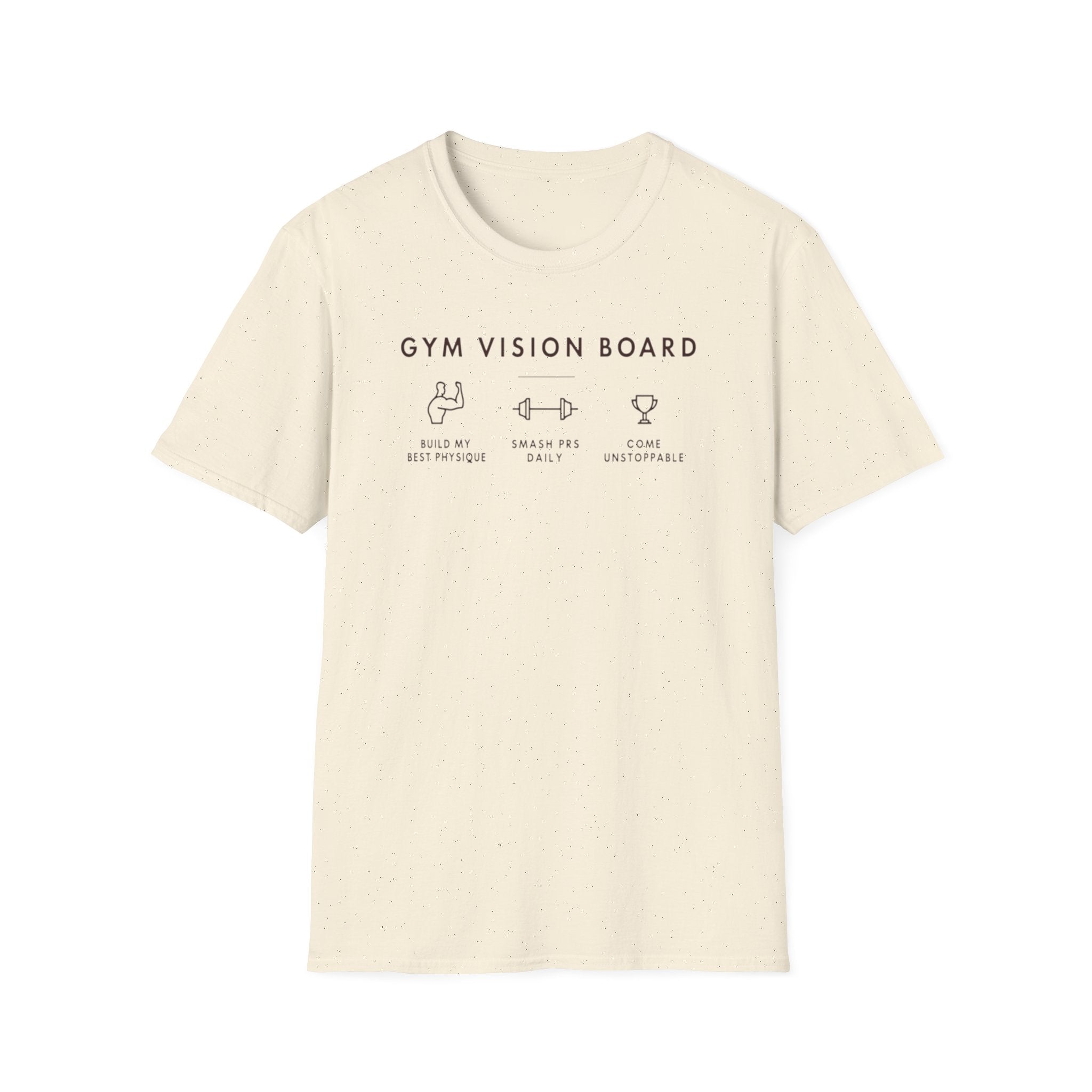 Gym Vision Board – Dark Mode Minimalist T-Shirt