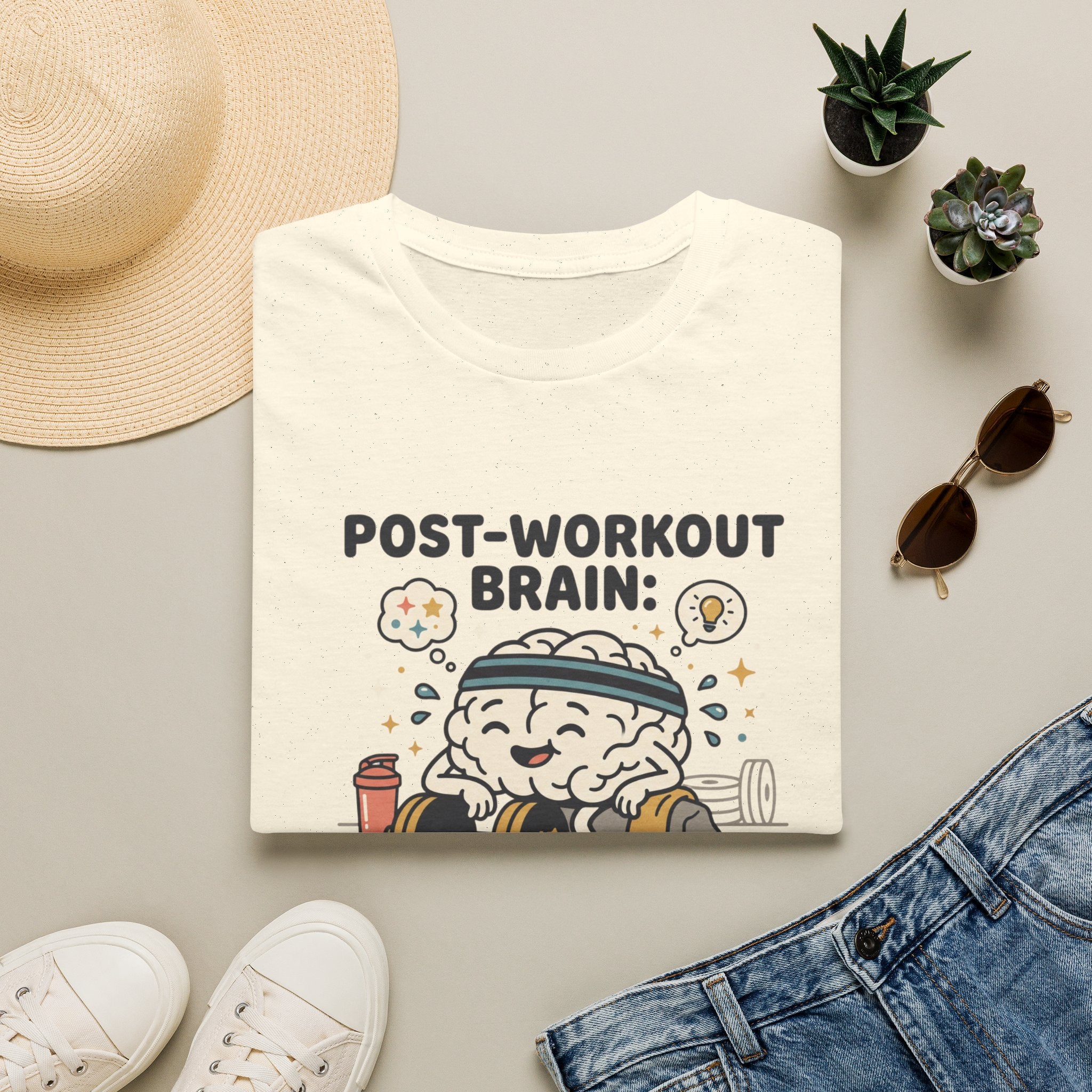 Post workout brain : Online again T-Shirt