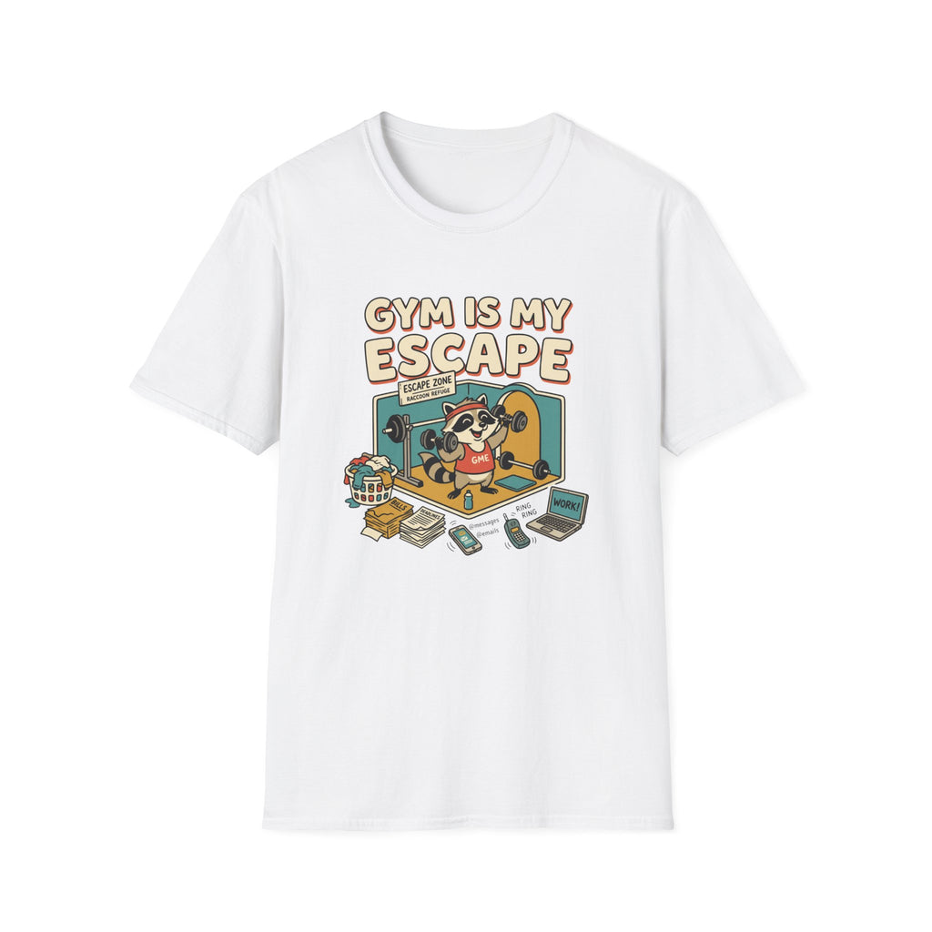 Gym is my escape - Racoon humorous T-Shirt