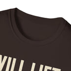 Will Lift for Snacks – Distressed Gym Humor Tshirt