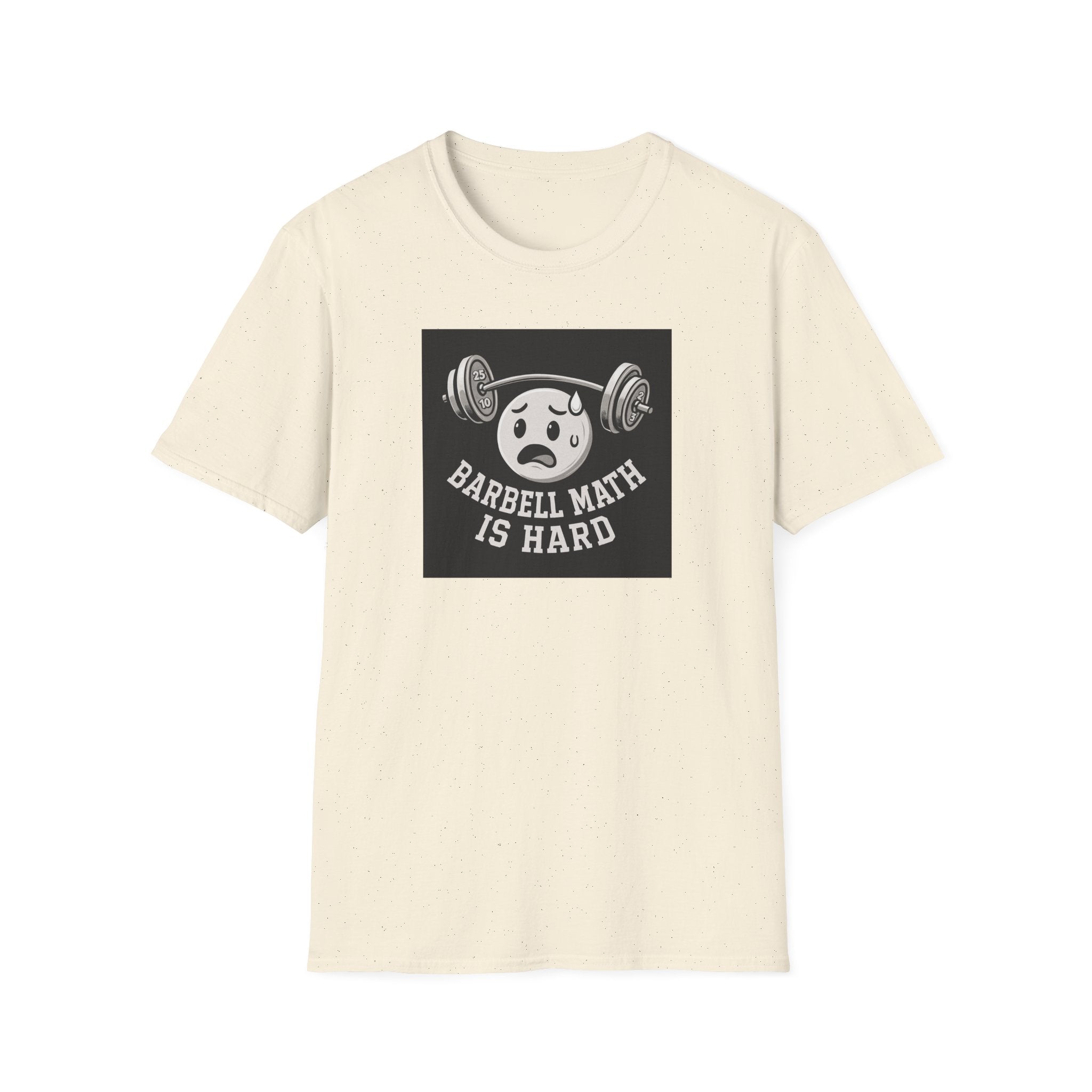 Barbell Math Is Hard – Confused Emoji Gym Tee T-Shirt