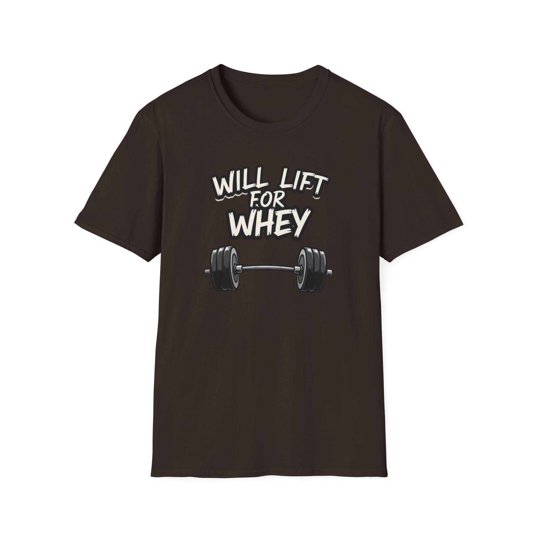 Will Lift for Whey – Monochrome Barbell Edition T-Shirt