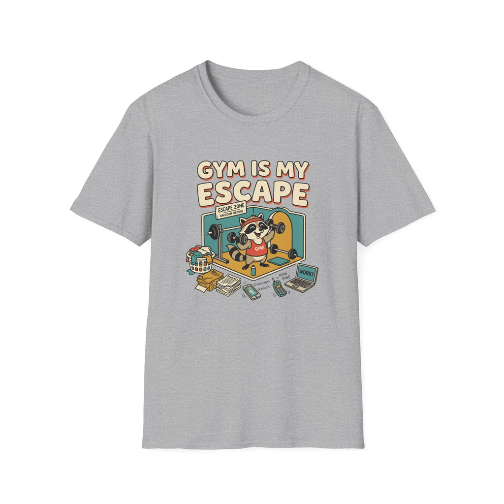 Gym is my escape - Racoon humorous T-Shirt