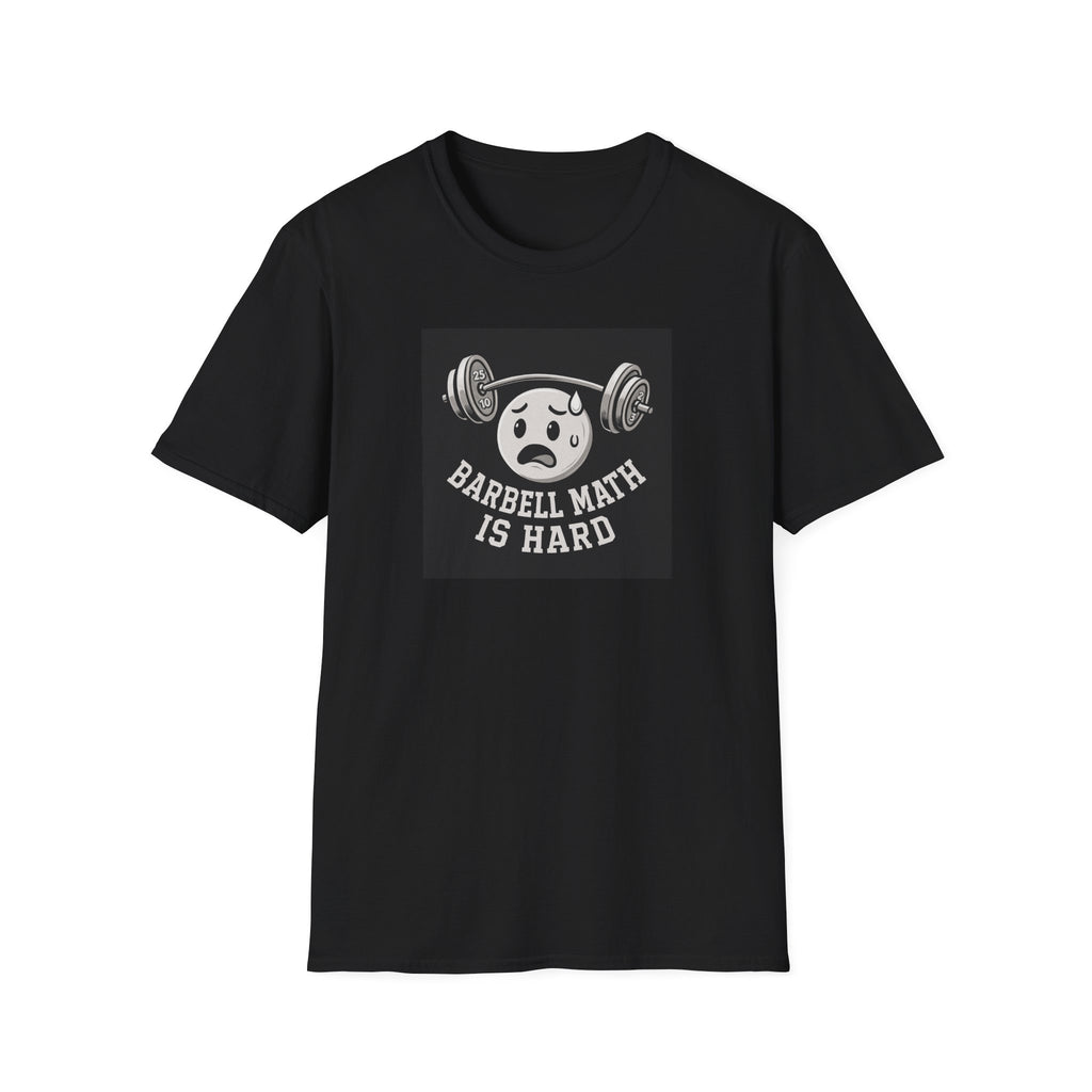 Barbell Math Is Hard – Confused Emoji Gym Tee T-Shirt
