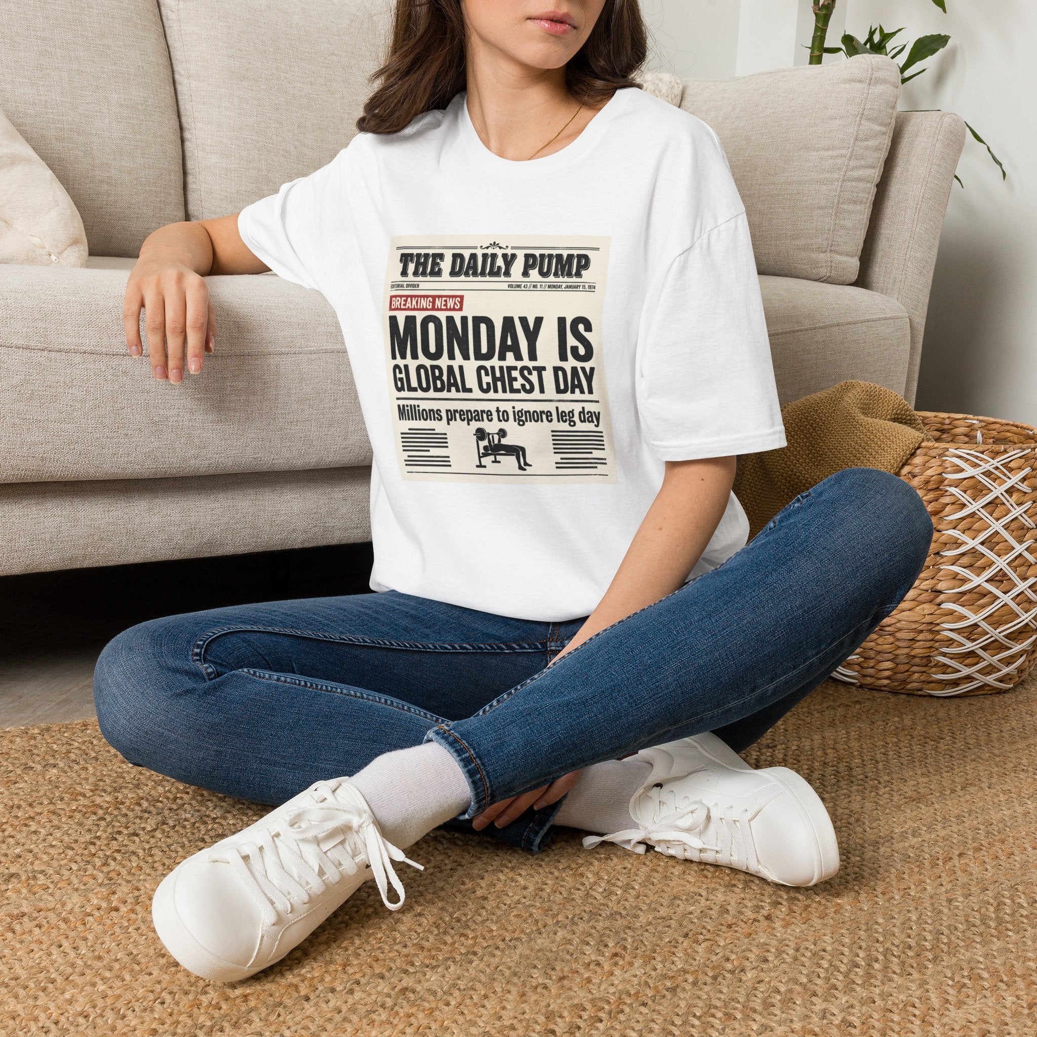 Monday is Global chest day - News style T-Shirt