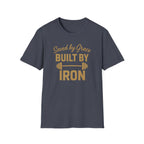 Saved by Grace, Built by Iron – Faith Meets Strength Tshirt