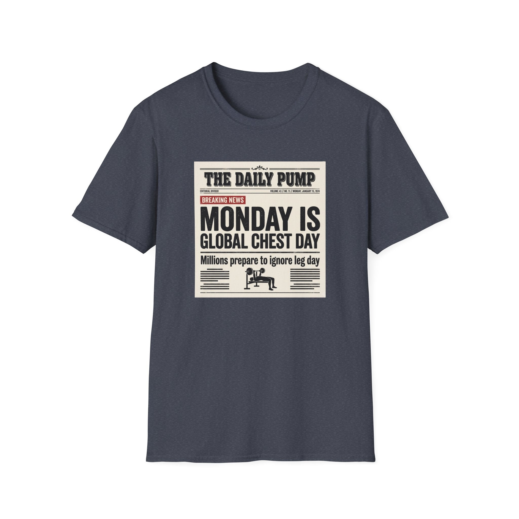 Monday is Global chest day - News style T-Shirt