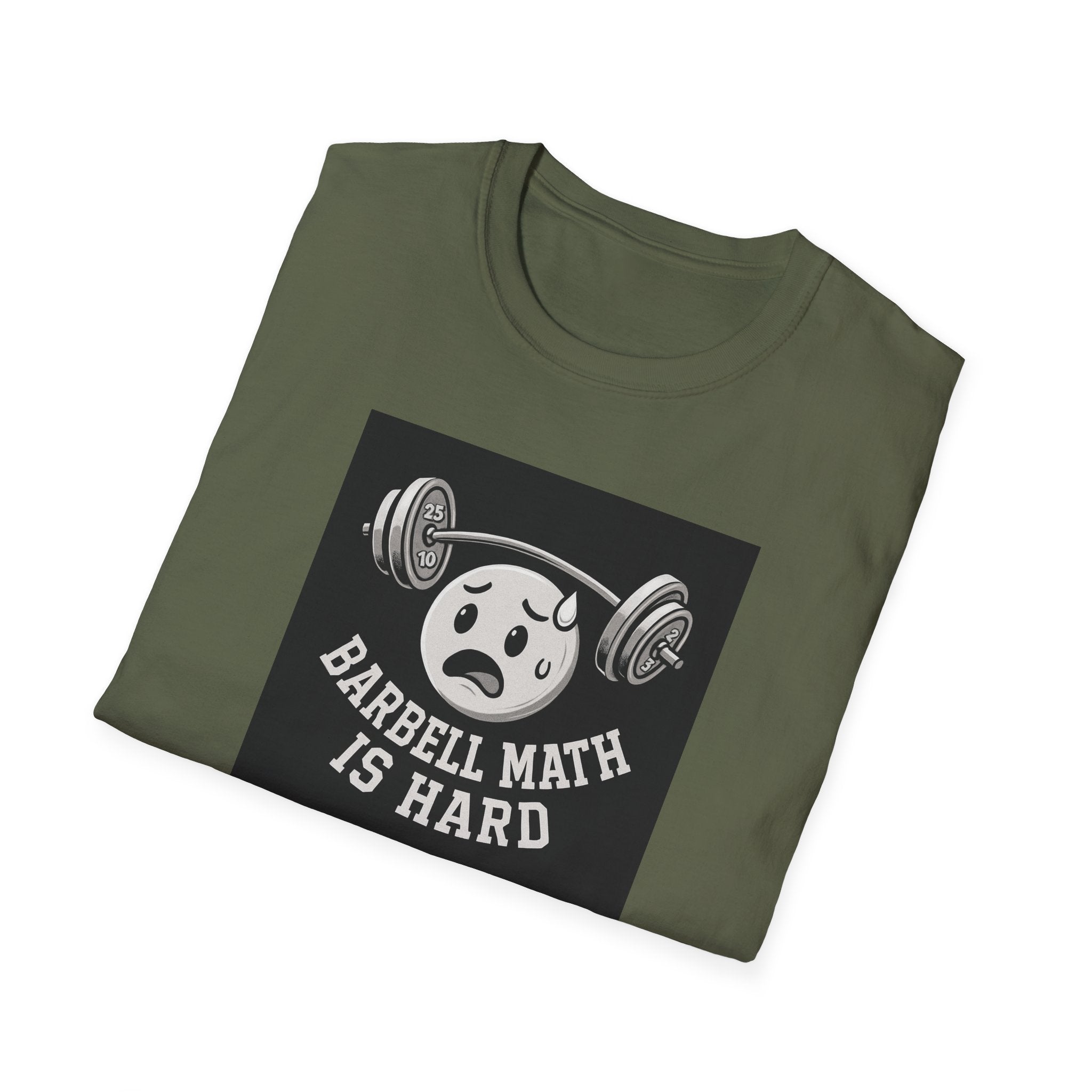 Barbell Math Is Hard – Confused Emoji Gym Tee T-Shirt