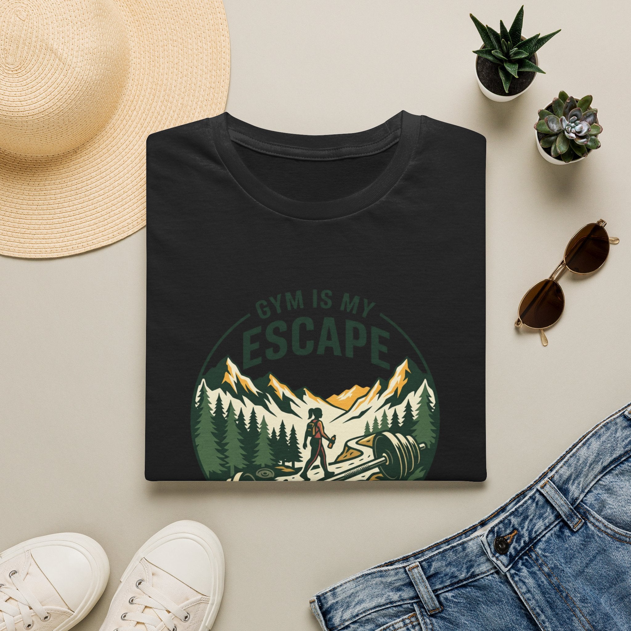 Gym is my escape - Adventure style T-Shirt