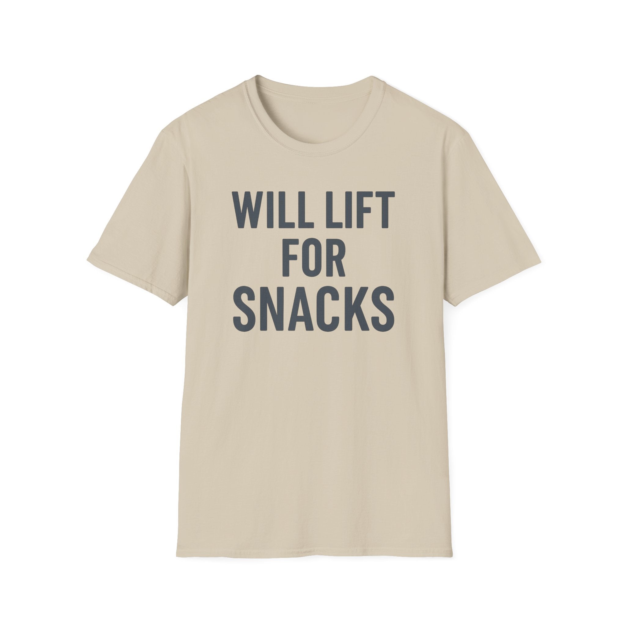 Will Lift for Snacks – Distressed Gym Humor Tshirt