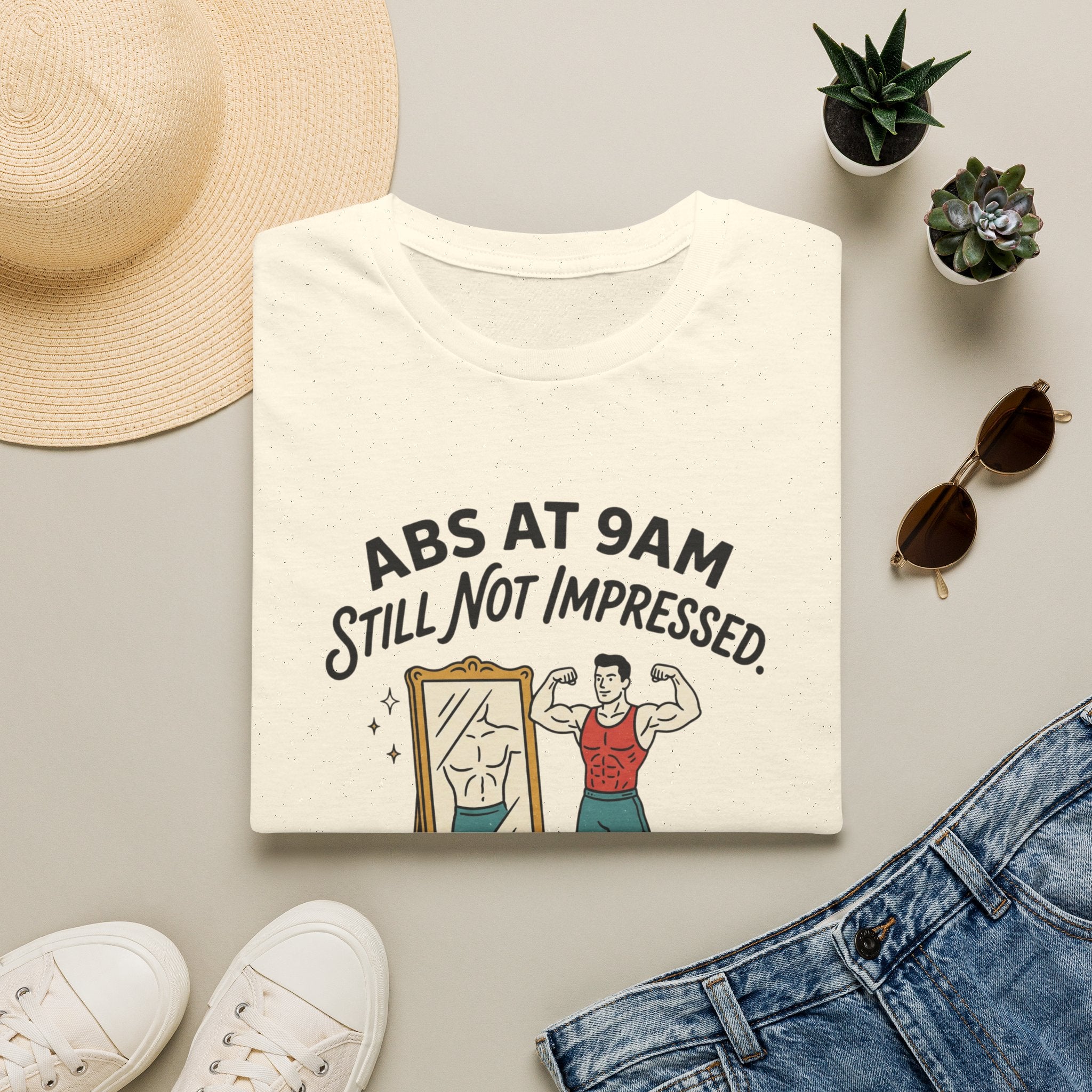 Abs at 9AM, still not impressed T-Shirt