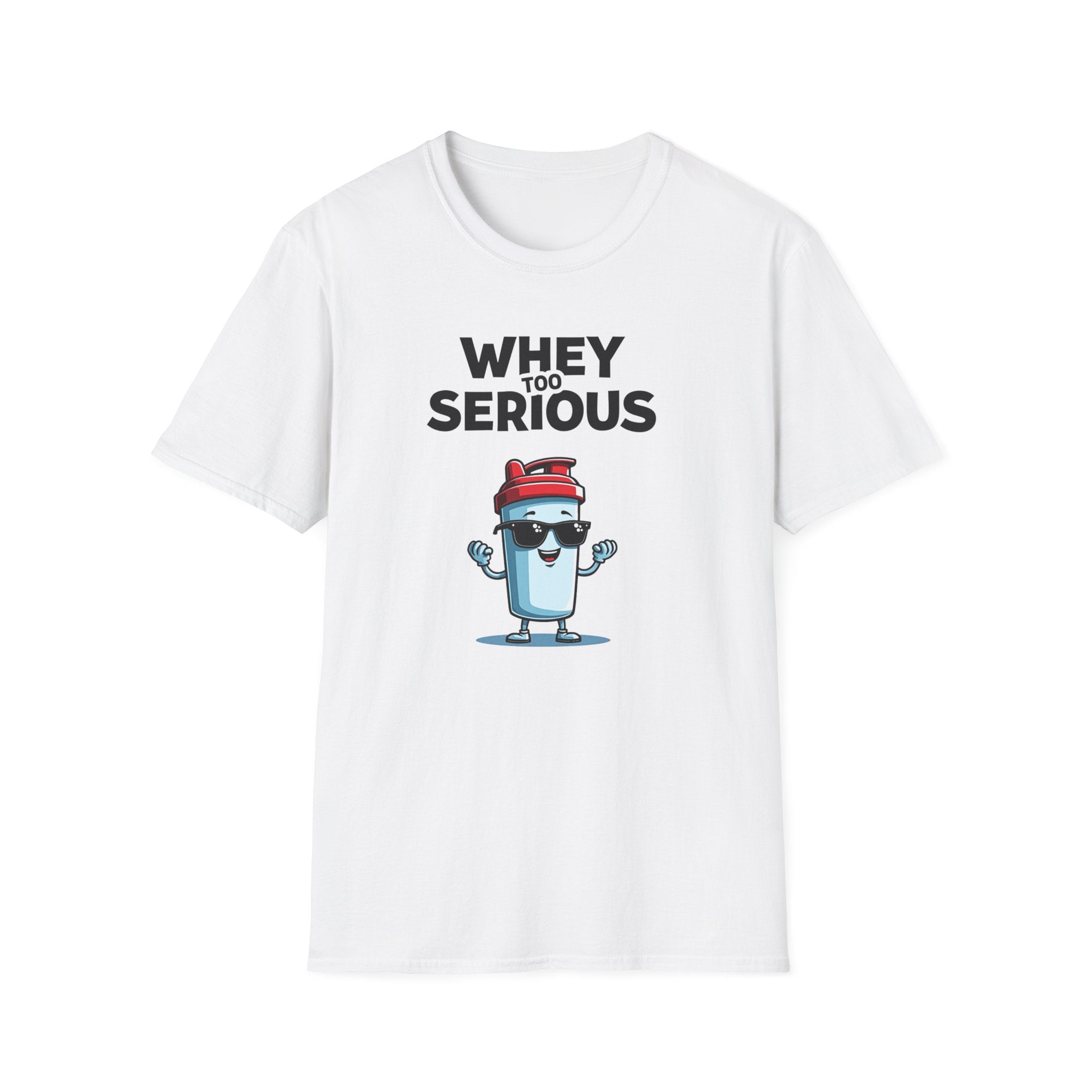 Whey Too Serious – Cartoon Shaker Edition T-Shirt
