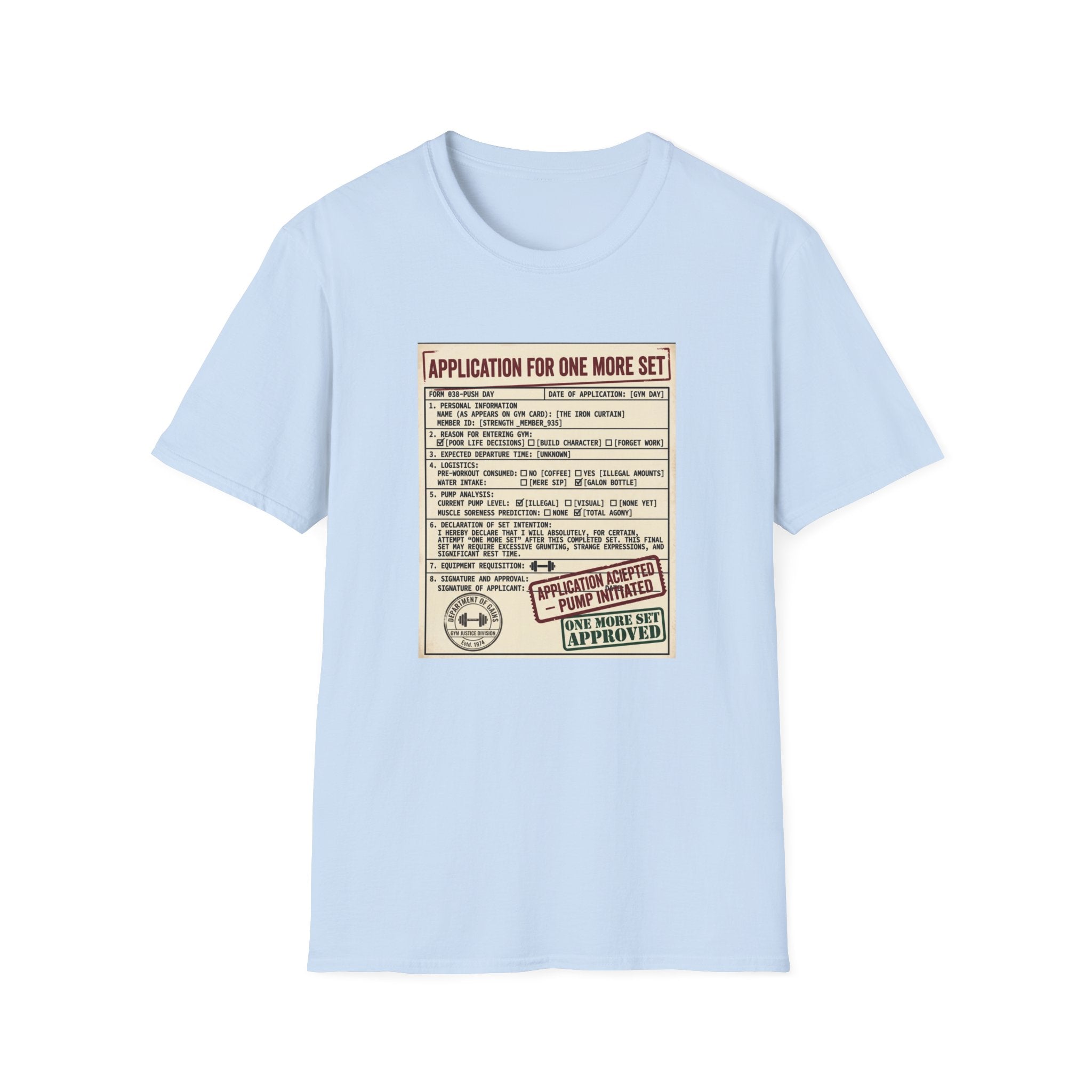 Application for one more set -  Push day T-Shirt