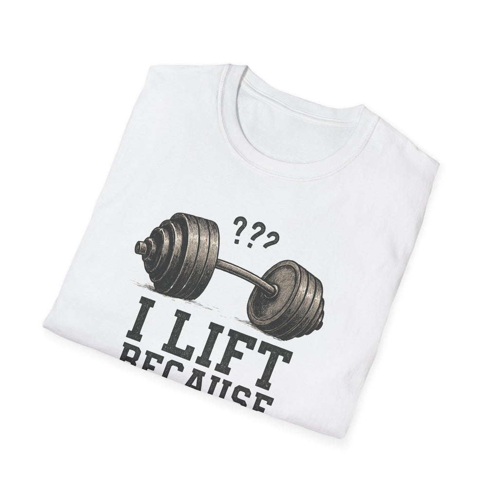 I Lift Because I Can’t Count That High – Heavy Barbell Edition T-Shirt