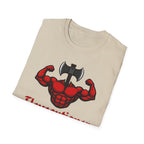 Flexecutioner – Muscular Axe Warrior Emblem T-Shirt