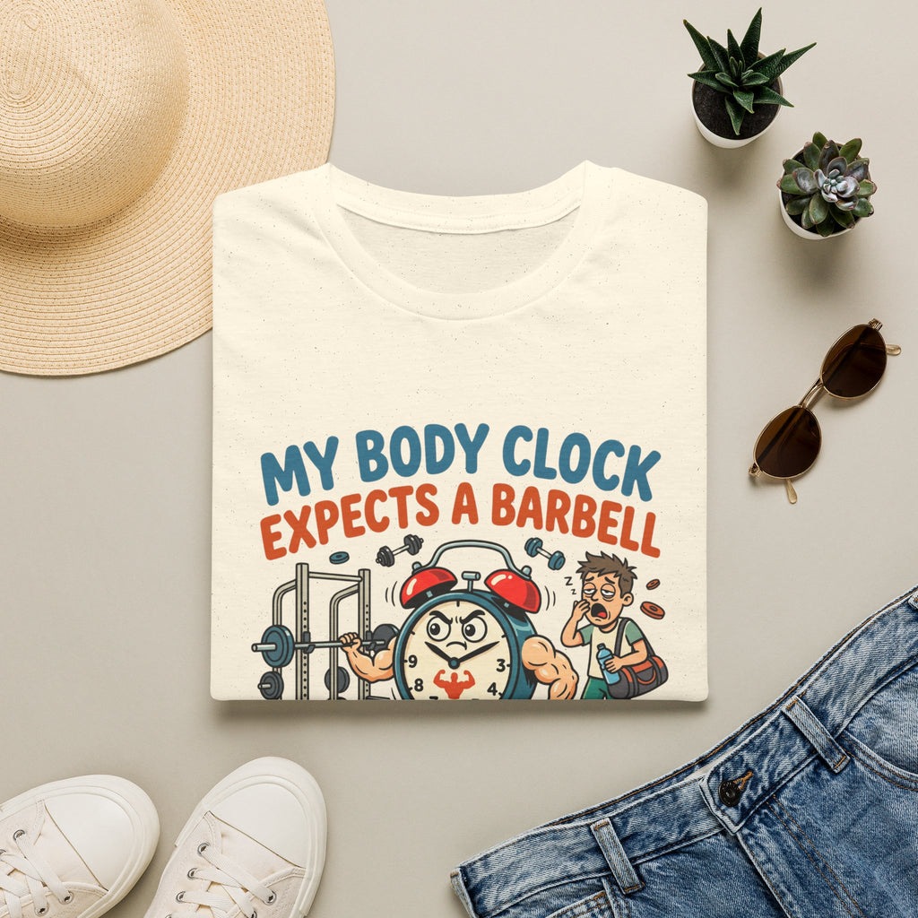 Body clock expects barbell T-Shirt