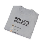 Gym Life Checklist – Satirical Edition T-Shirt