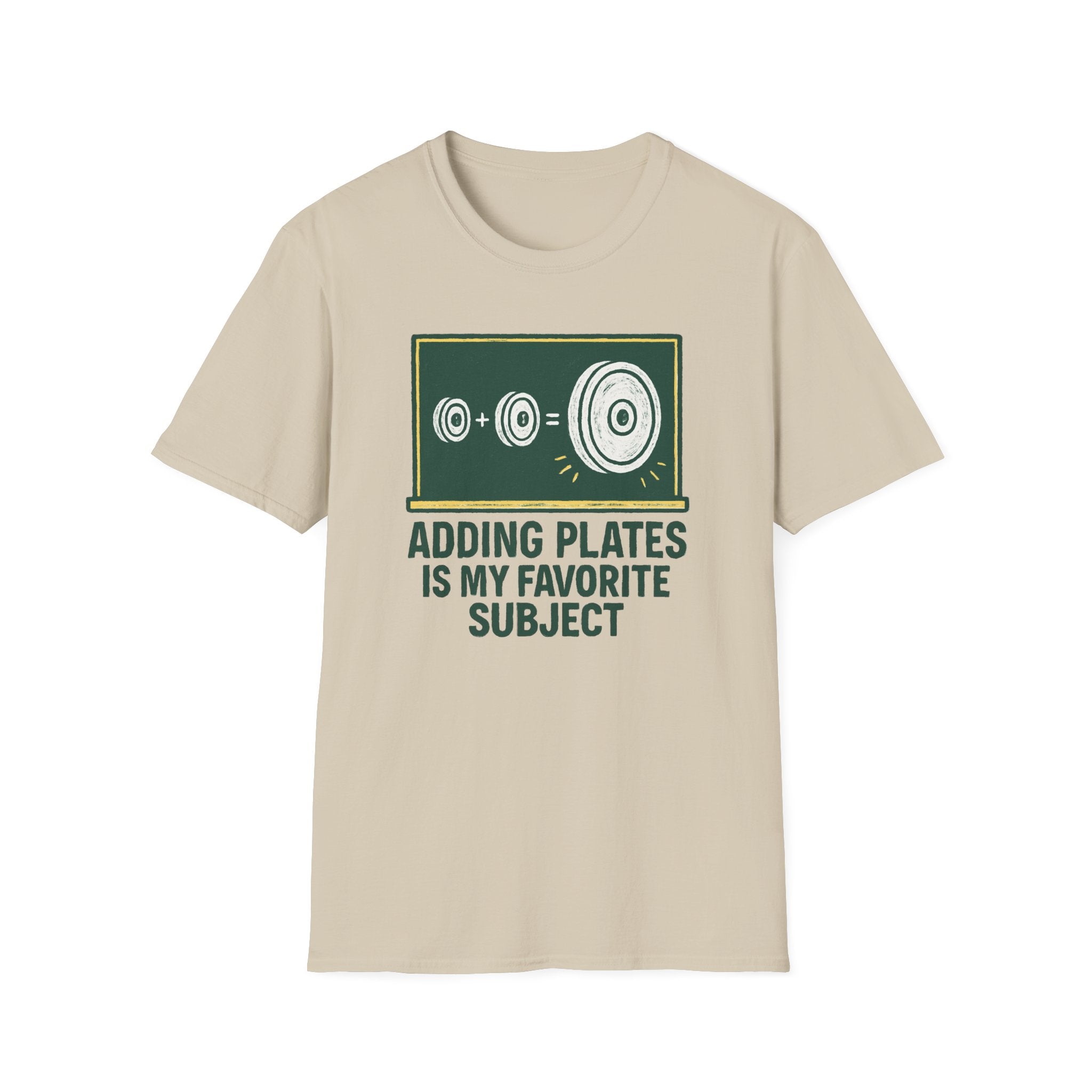 Adding Plates Is My Favorite Subject – Chalkboard Gym Edition Tshirt