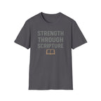 Strength Through Scripture – Bold Faith & Fitness Statement Tshirt