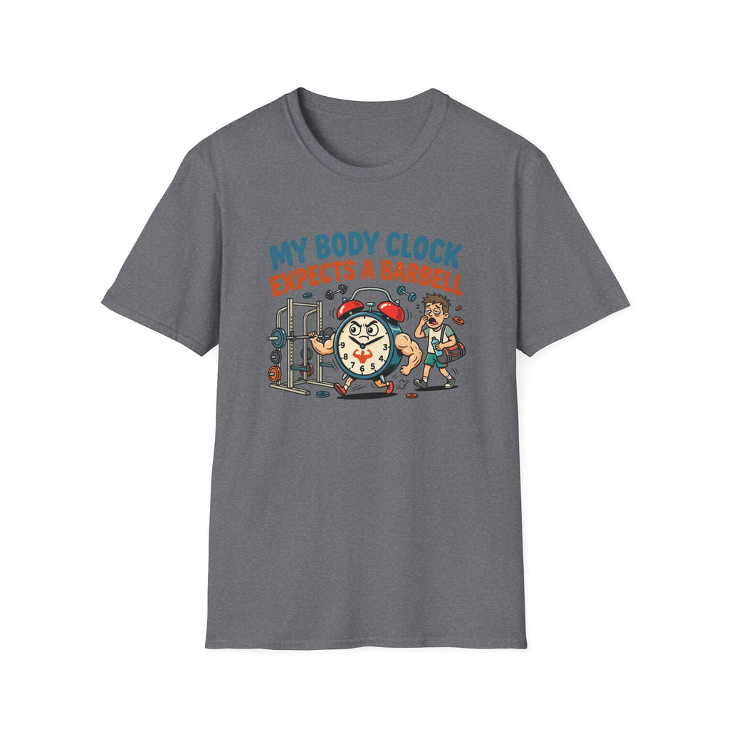 Body clock expects barbell T-Shirt